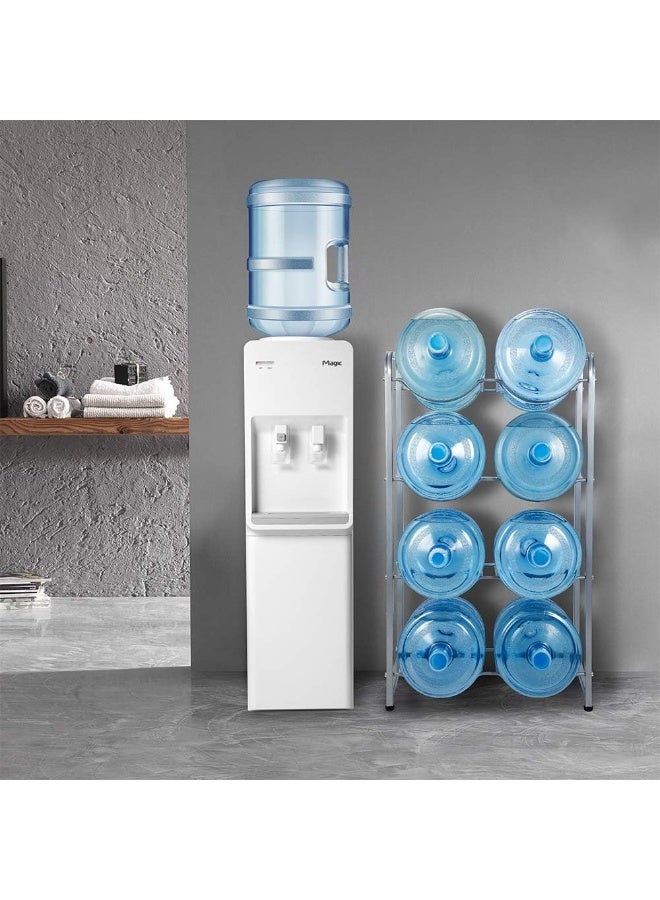 Heavy-Duty 4-Tier Water Bottle Storage Rack for 8 Bottles, Detachable 5-Gallon Bottles Organizer for for Home, Office, Kitchen, Warehouse