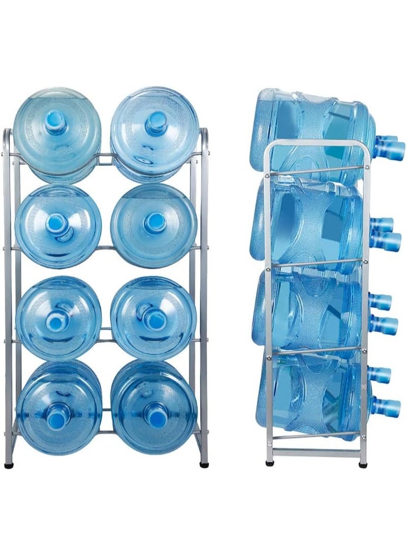 بلومنغ تايم رف تخزين زجاجات مياه متين بأربعة أرفف يتسع لثماني زجاجات، منظم زجاجات قابل للفصل سعة 5 جالونات، مناسب للمنزل والمكتب والمطبخ والمستودع - Image 5