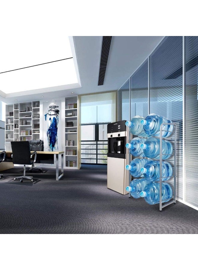 بلومنغ تايم رف تخزين زجاجات مياه متين بأربعة أرفف يتسع لثماني زجاجات، منظم زجاجات قابل للفصل سعة 5 جالونات، مناسب للمنزل والمكتب والمطبخ والمستودع - Image 2