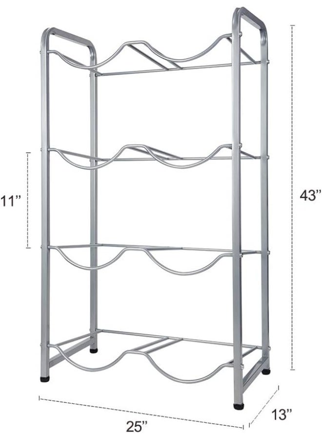 بلومنغ تايم رف تخزين زجاجات مياه متين بأربعة أرفف يتسع لثماني زجاجات، منظم زجاجات قابل للفصل سعة 5 جالونات، مناسب للمنزل والمكتب والمطبخ والمستودع - Image 3