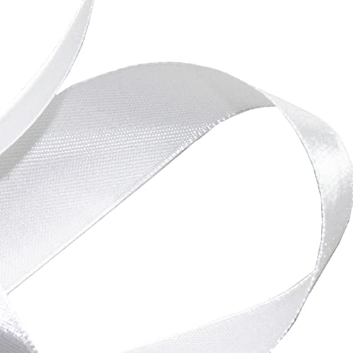 SWTOOL 1" Solid Satin Ribbon 50 Yards Roll for Wedding Details, Sewing Projects, Gift Wrapping, Invitation Embellishments and Crafting Projects Etc (White) - Image 3