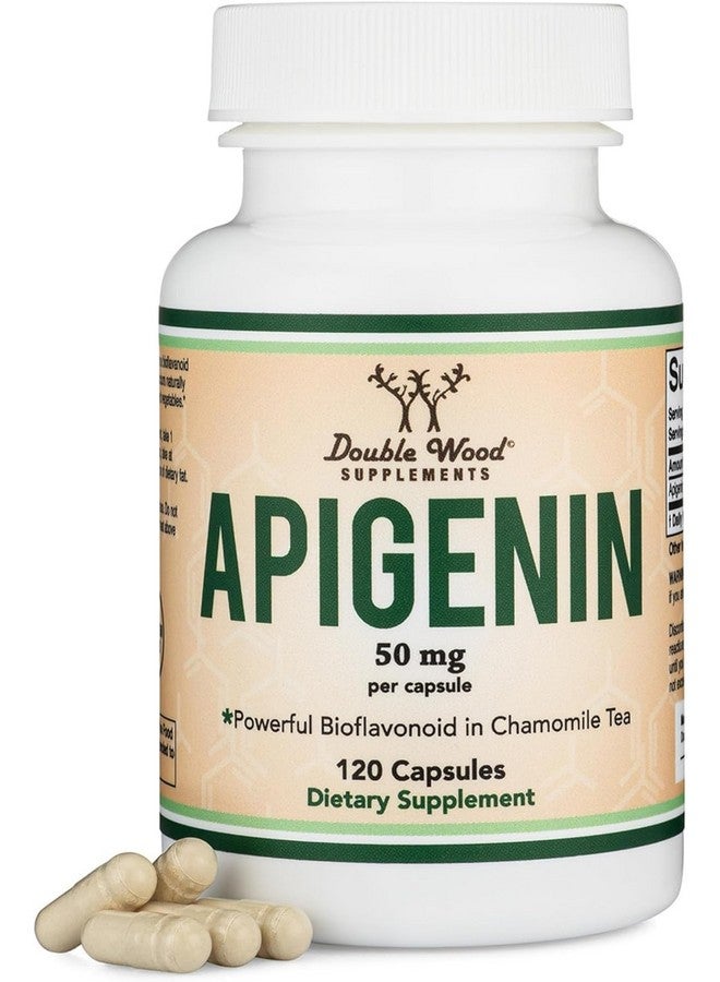 Double Wood Supplements Apigenin Supplement - 50mg per Capsule, 120 Count (Powerful Bioflavonoid Found in Chamomile Tea for Relaxation, Sleep, and Mood) Senolytic Flavonols for Aging (Gluten Free) by Double Wood - Image 1
