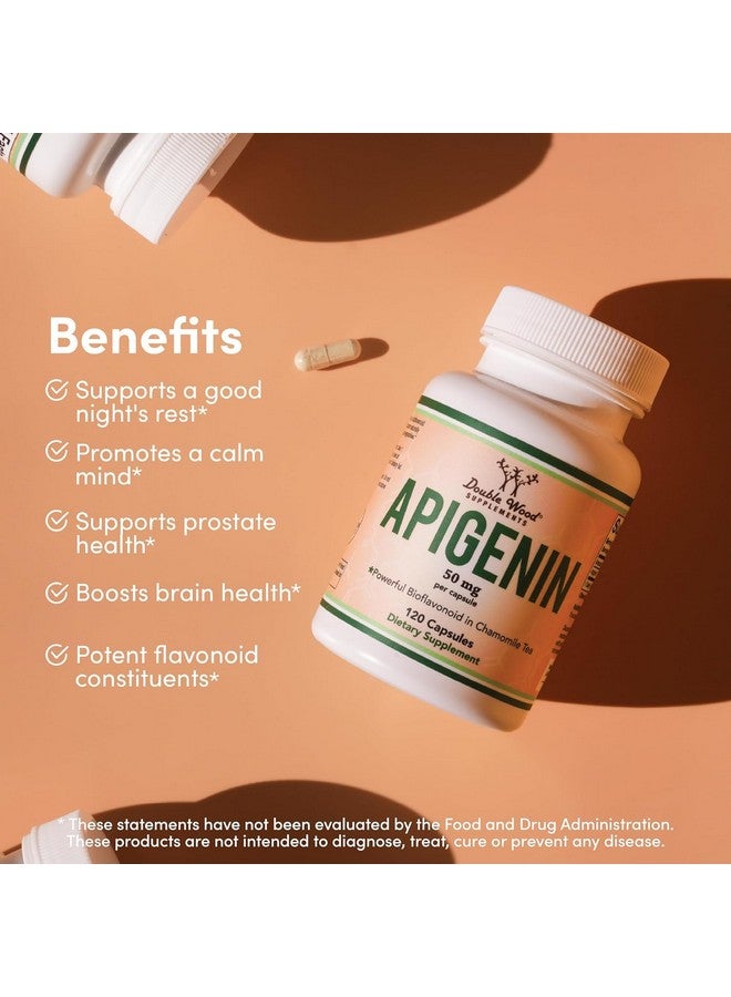 Double Wood Supplements Apigenin Supplement - 50mg per Capsule, 120 Count (Powerful Bioflavonoid Found in Chamomile Tea for Relaxation, Sleep, and Mood) Senolytic Flavonols for Aging (Gluten Free) by Double Wood - Image 3