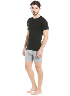 BYC MEN'S ROUND NECK COTTON UNDERSHIRT (PACK OF 3) - BLACK  - Image 4