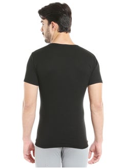 BYC MEN'S ROUND NECK COTTON UNDERSHIRT (PACK OF 3) - BLACK  - Image 5