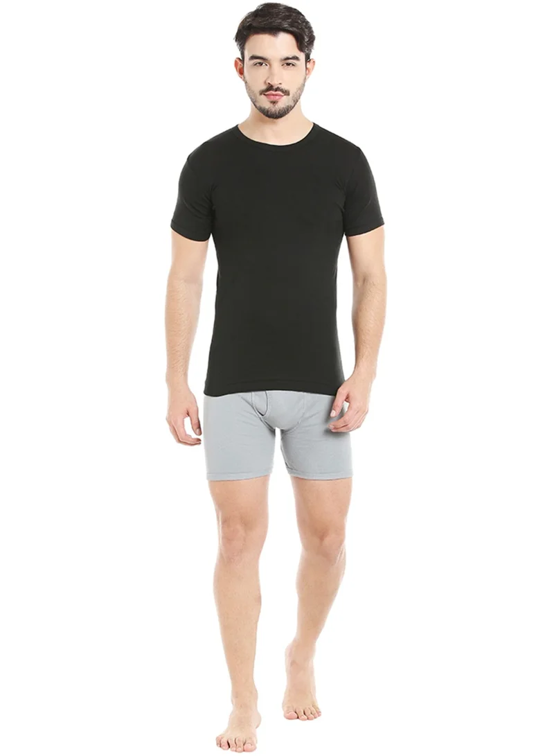 BYC MEN'S ROUND NECK COTTON UNDERSHIRT (PACK OF 3) - BLACK