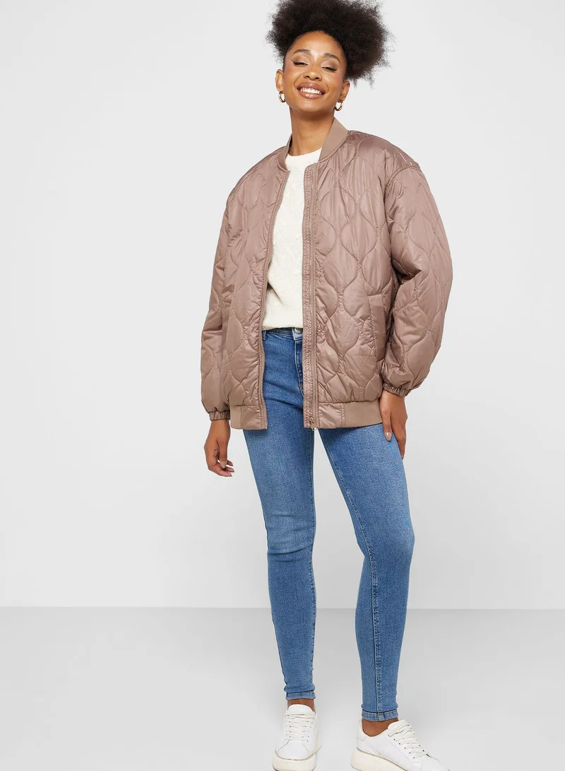 VERO MODA Zip Through Quilted Jacket
