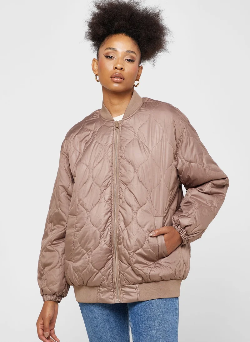 VERO MODA Zip Through Quilted Jacket