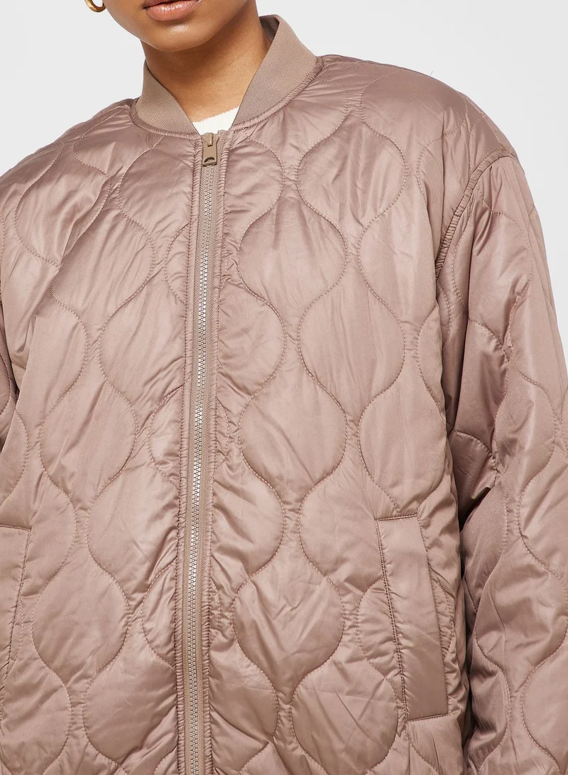 VERO MODA Zip Through Quilted Jacket