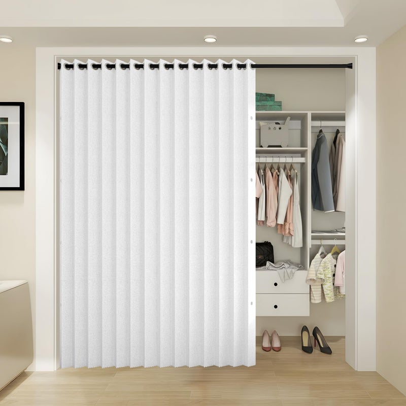 HMYI Fabric Vertical Shades & Blinds, 100% Blackout Door Shades, Window Shade, Vertical Shade for Sliding Doors, 1 Panel, W100 x L84, White - Image 2
