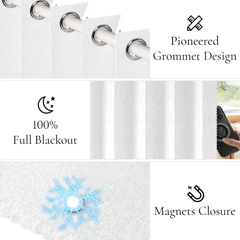 HMYI Fabric Vertical Shades & Blinds, 100% Blackout Door Shades, Window Shade, Vertical Shade for Sliding Doors, 1 Panel, W100 x L84, White - Image 5
