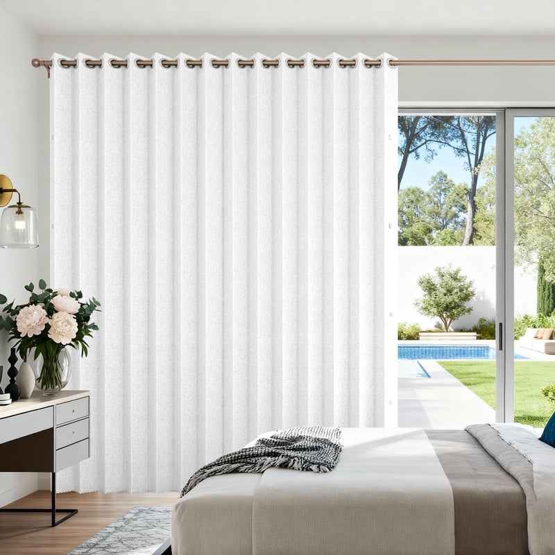 HMYI Fabric Vertical Shades & Blinds, 100% Blackout Door Shades, Window Shade, Vertical Shade for Sliding Doors, 1 Panel, W100 x L84, White - Image 1