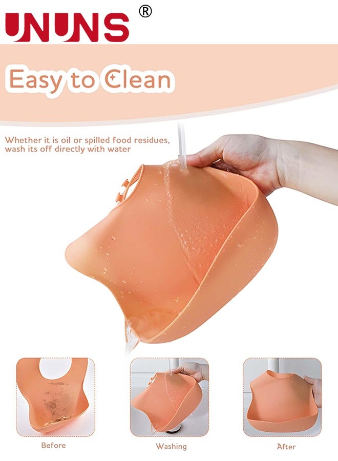 UNUNS مجموعة طعام سيليكون، مجموعة من 7 أدوات فطام للأطفال، أوعية شفط سيليكون وأطباق مقسمة، كوب شرب ووجبة خفيفة، مجموعة أدوات طعام ذاتية التغذية للأطفال الصغار مع مريلة وملاعق وشوكة - Image 2