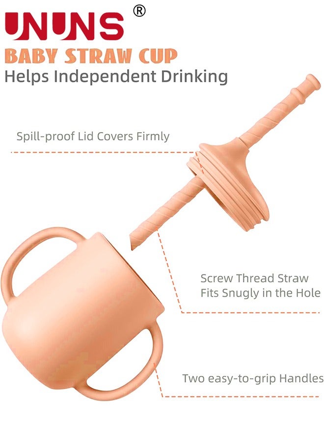 UNUNS مجموعة طعام سيليكون، مجموعة من 7 أدوات فطام للأطفال، أوعية شفط سيليكون وأطباق مقسمة، كوب شرب ووجبة خفيفة، مجموعة أدوات طعام ذاتية التغذية للأطفال الصغار مع مريلة وملاعق وشوكة - Image 4