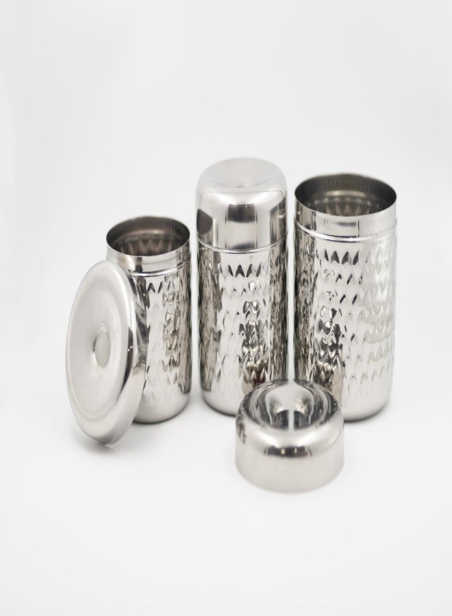 ZESTILO steel container, container with lid, kitchen container set, pack of 3 900 gm, 1150 gm, 1600gm apx - Image 1