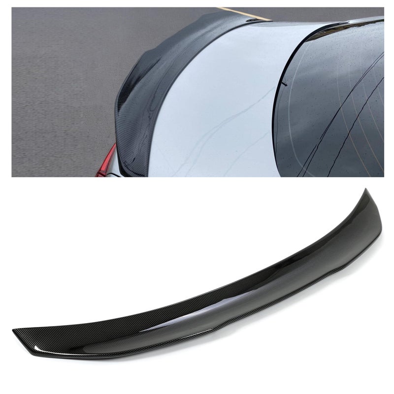 ECOTRIC Rear Trunk Duckbill Spoiler Wing Compatible with 20142024 Infiniti Q50 Carbon Fiber Printing Spoiler H Style Duckbill