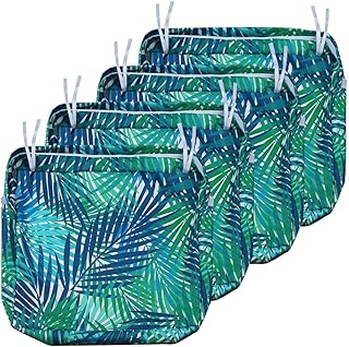 NettyPro 4 Pack Cushion Cover Outdoor Waterproof Patio Chair Seat Cushion Slip Cover, 24 x 24 x 4 Inch - Image 1