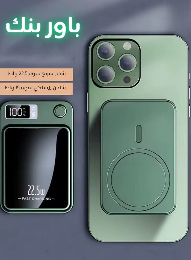 AOLON Foldable Magnetic Wireless Power Bank Portable Charger Black - Image 2