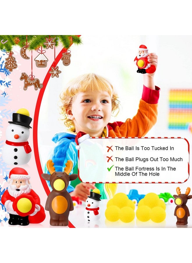 فينسوت 3 كرات عيد الميلاد بوبرس لرجل الثلج سانتا كلوز الرنة لعبة إطلاق النار على الكرة الإسفنجية مع 15 كرة إسفنجية لمكافأة الفصول الدراسية (كلاسيكية) - Image 3