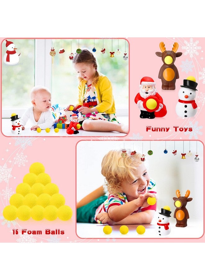 فينسوت 3 كرات عيد الميلاد بوبرس لرجل الثلج سانتا كلوز الرنة لعبة إطلاق النار على الكرة الإسفنجية مع 15 كرة إسفنجية لمكافأة الفصول الدراسية (كلاسيكية) - Image 4