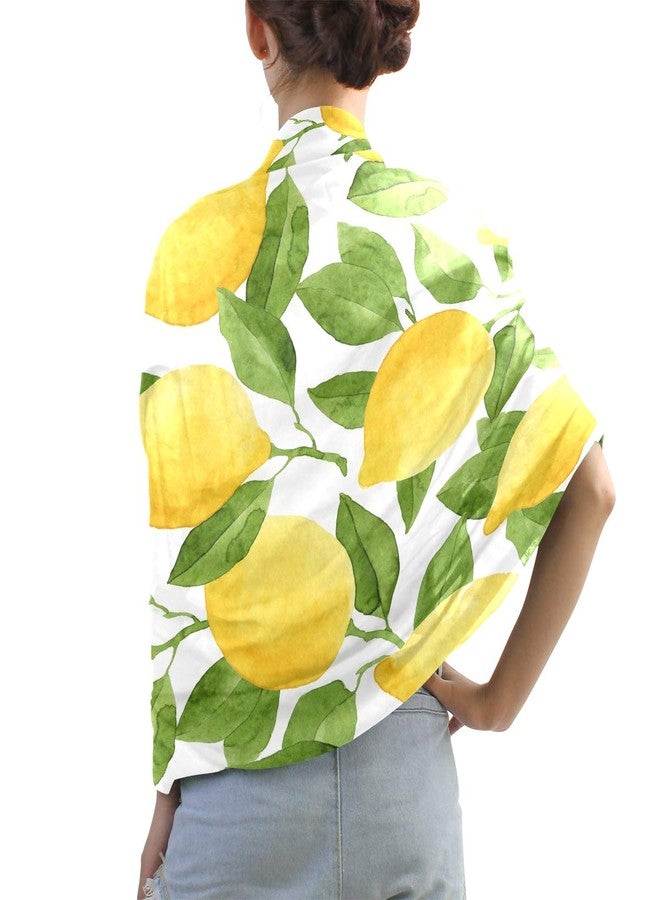 ZOEO Lemon Shawl Wrap Womens Yellow Lime Tree Large Chiffon Scarf Lightweight for Dresses - Image 2