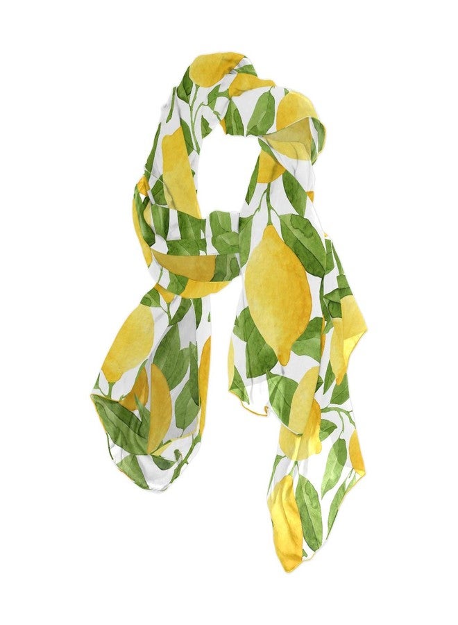ZOEO Lemon Shawl Wrap Womens Yellow Lime Tree Large Chiffon Scarf Lightweight for Dresses - Image 3