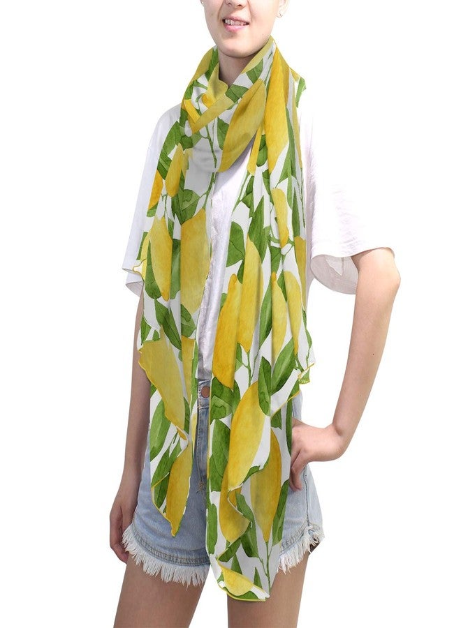 ZOEO Lemon Shawl Wrap Womens Yellow Lime Tree Large Chiffon Scarf Lightweight for Dresses - Image 4