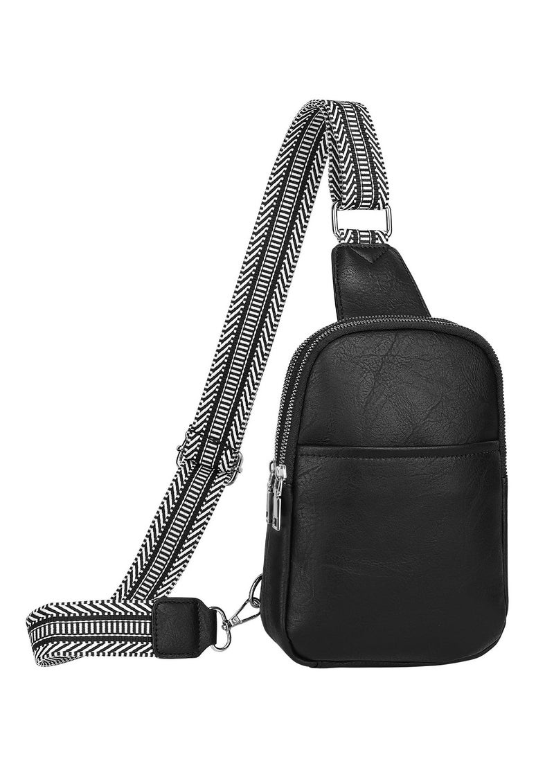 SYOSI - Crossbody Bags for Women Leather Wristlet Clutch Wallet Purses Small Envelope Cross Body Shoulder Bag, Ladies Handbags with Shoulder Strap & Wrist Strap(Black) - Image 1