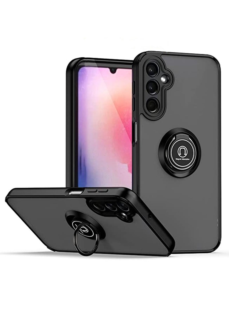 Samsung Galaxy A24 4G/A25 5G  Case Cover Protector with Shock-Absorption Anti-Scratch Phone Protection Kickstand Magnetic Car Mounts Supports for Samsung Galaxy A24 4G/A25 5G(Black) - Image 1