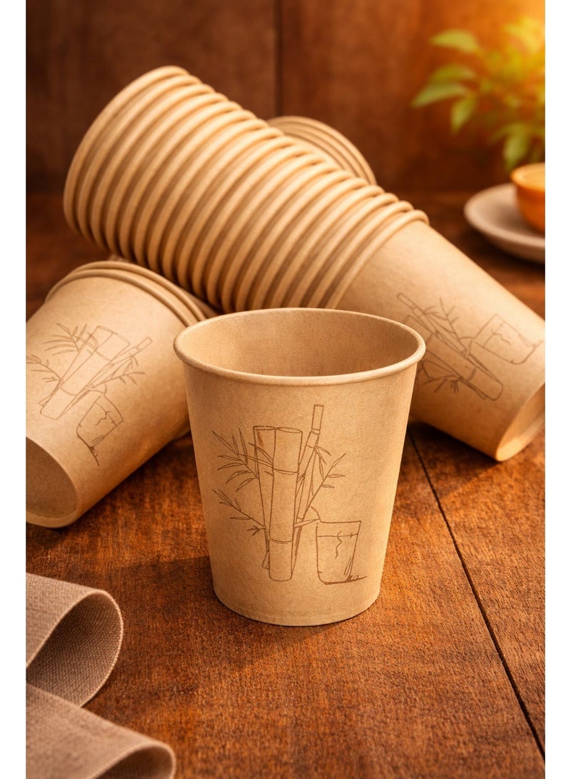 Disposable Paper Tea Cups – 50 Pieces Pack, 230 ml Capacity, Eco-Friendly Kraft Cups for Tea, Coffee & Hot Drinks, Leak-Proof, Food-Grade, Party & Office Use - Image 2
