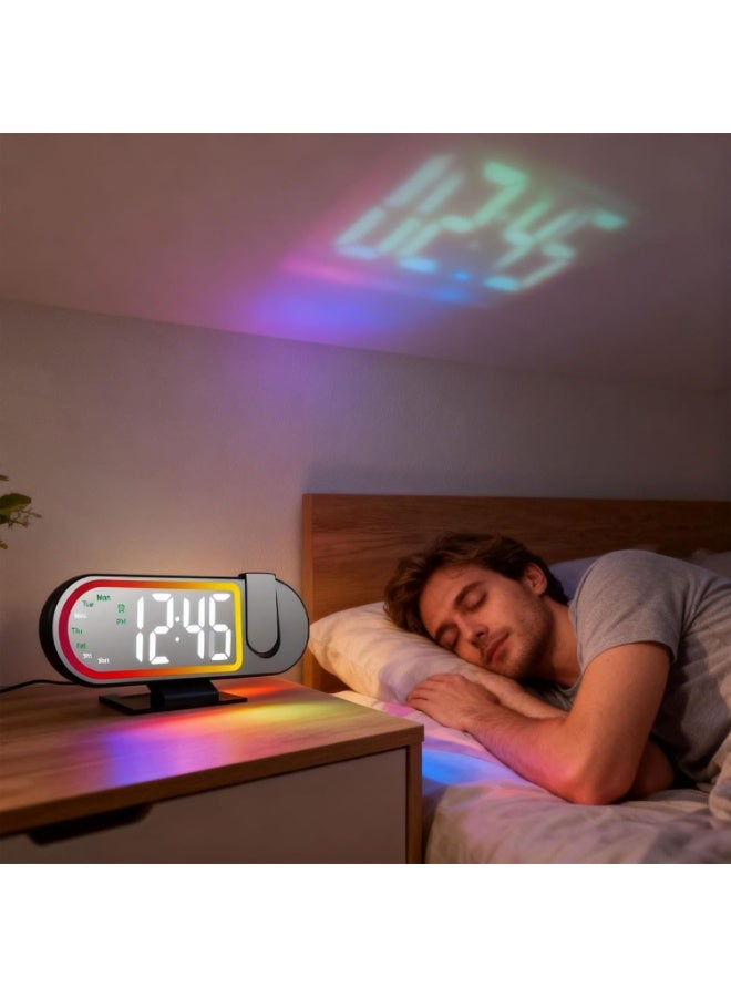 Rechargeable Digital LED Alarm Clock – Large Display Desk Clock with Time, Date & Weekday Display, Snooze Function, Adjustable Brightness & USB Charging - Image 5