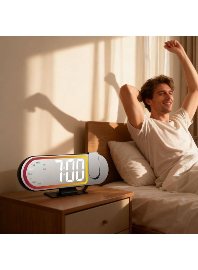 Rechargeable Digital LED Alarm Clock – Large Display Desk Clock with Time, Date & Weekday Display, Snooze Function, Adjustable Brightness & USB Charging - Image 3