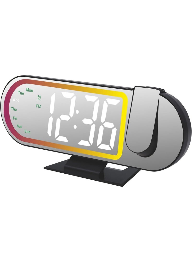 Rechargeable Digital LED Alarm Clock – Large Display Desk Clock with Time, Date & Weekday Display, Snooze Function, Adjustable Brightness & USB Charging - Image 1