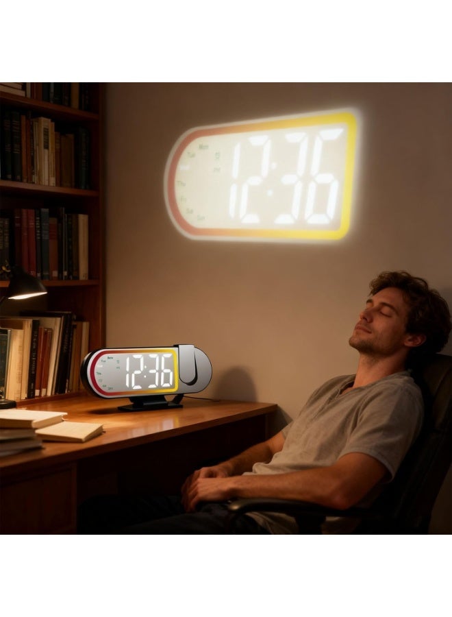Rechargeable Digital LED Alarm Clock – Large Display Desk Clock with Time, Date & Weekday Display, Snooze Function, Adjustable Brightness & USB Charging - Image 2