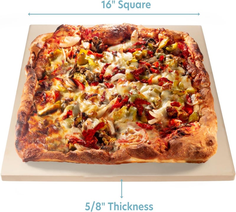 CucinaPro Rectangular Pizza Stone - Professional Grade Baking Stone for Oven or Grill, XL Size 16" x 14" - Image 2