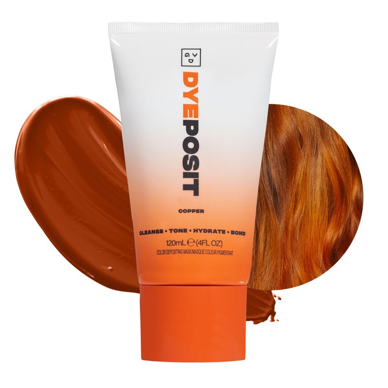 Good Dye Young Color Depositing Mask, DYEposit Color Depositing Conditioner, Toning Treatment, Tone & Enhance Color-Treated Hair - Semi Permanent Hair Dye, Vegan and Cruelty-Free (Copper) 4 fl oz - Image 1