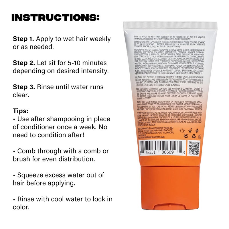 Good Dye Young Color Depositing Mask, DYEposit Color Depositing Conditioner, Toning Treatment, Tone & Enhance Color-Treated Hair - Semi Permanent Hair Dye, Vegan and Cruelty-Free (Copper) 4 fl oz - Image 5