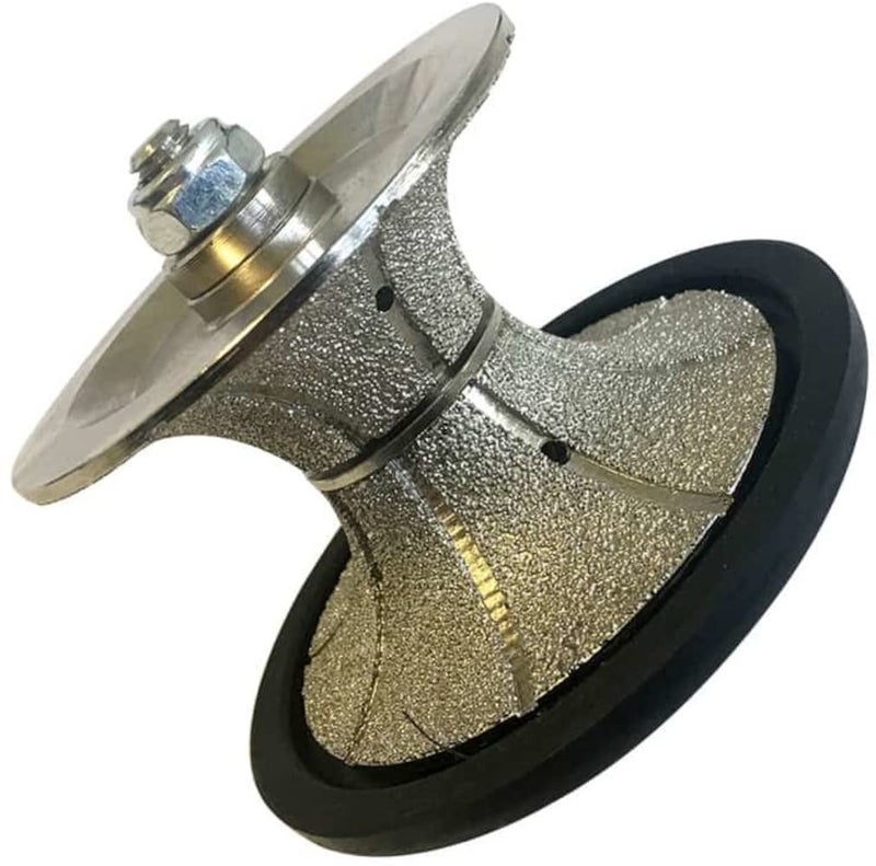 2 Full Bullnose Diamond Hand Profile Wheel for Granite Marble and Stone 4050 Grit Shape V 5811 Arbor