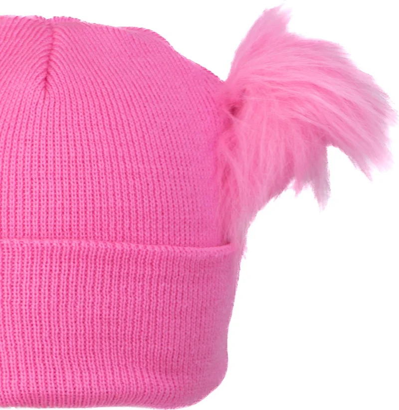 Oppland Girls Winter Thick Beanie Double Pompom Model Cotton Folded Warm Flexible Comfortable