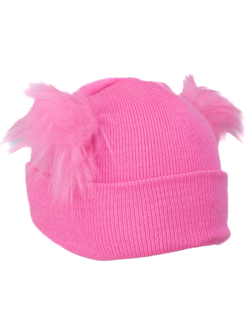 Oppland Girls Winter Thick Beanie Double Pompom Model Cotton Folded Warm Flexible Comfortable