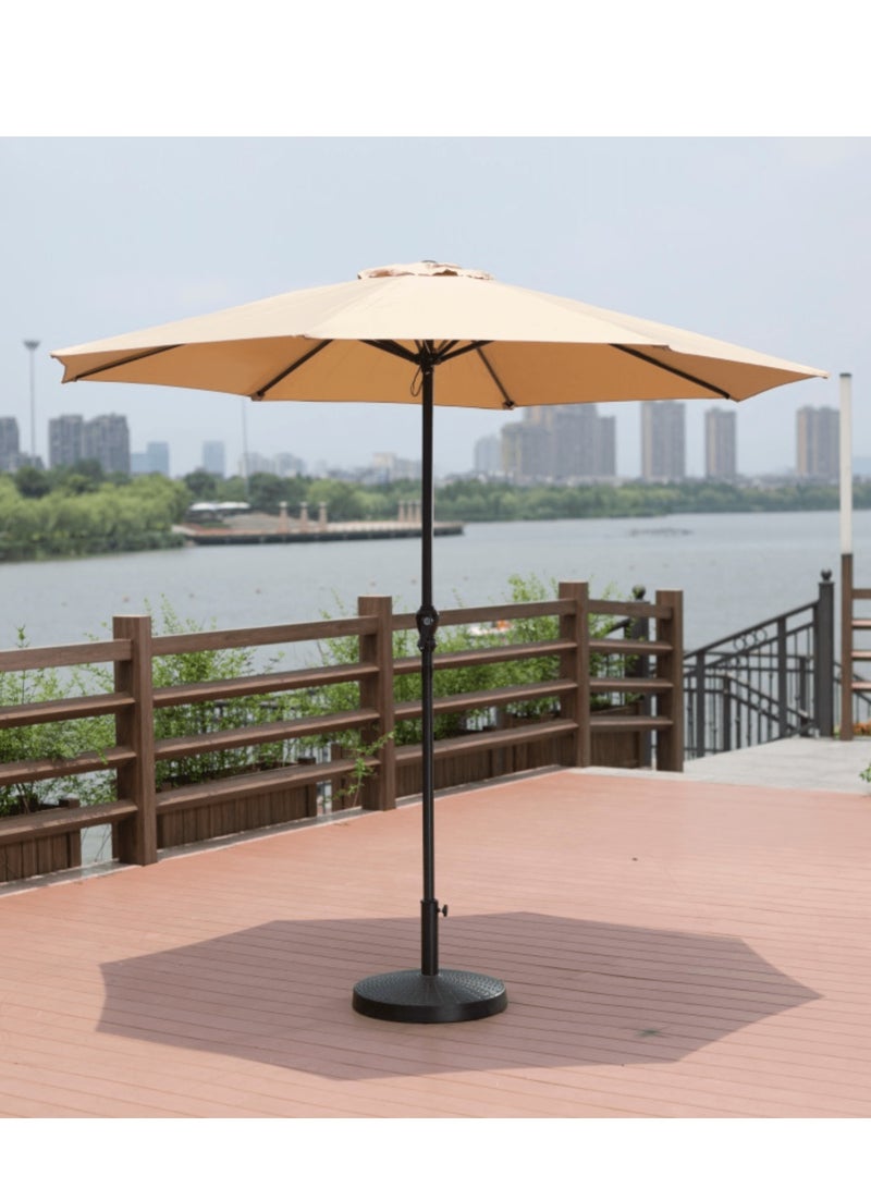 Wooden Twist Wooden Twist Velcro Round Outdoor Umbrella with Rotating Handle UV-Resistant Canopy for Patio & Garden Valet Parking  - Image 1