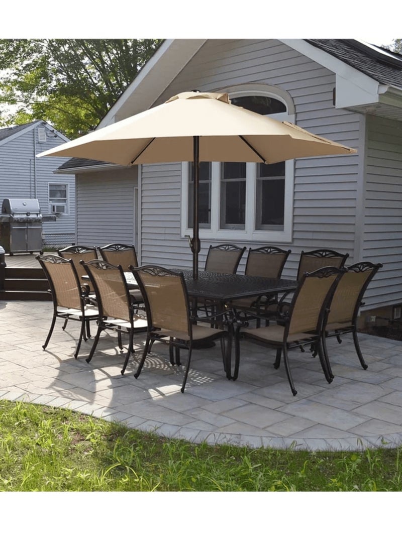 Wooden Twist Wooden Twist Velcro Round Outdoor Umbrella with Rotating Handle UV-Resistant Canopy for Patio & Garden Valet Parking  - Image 2