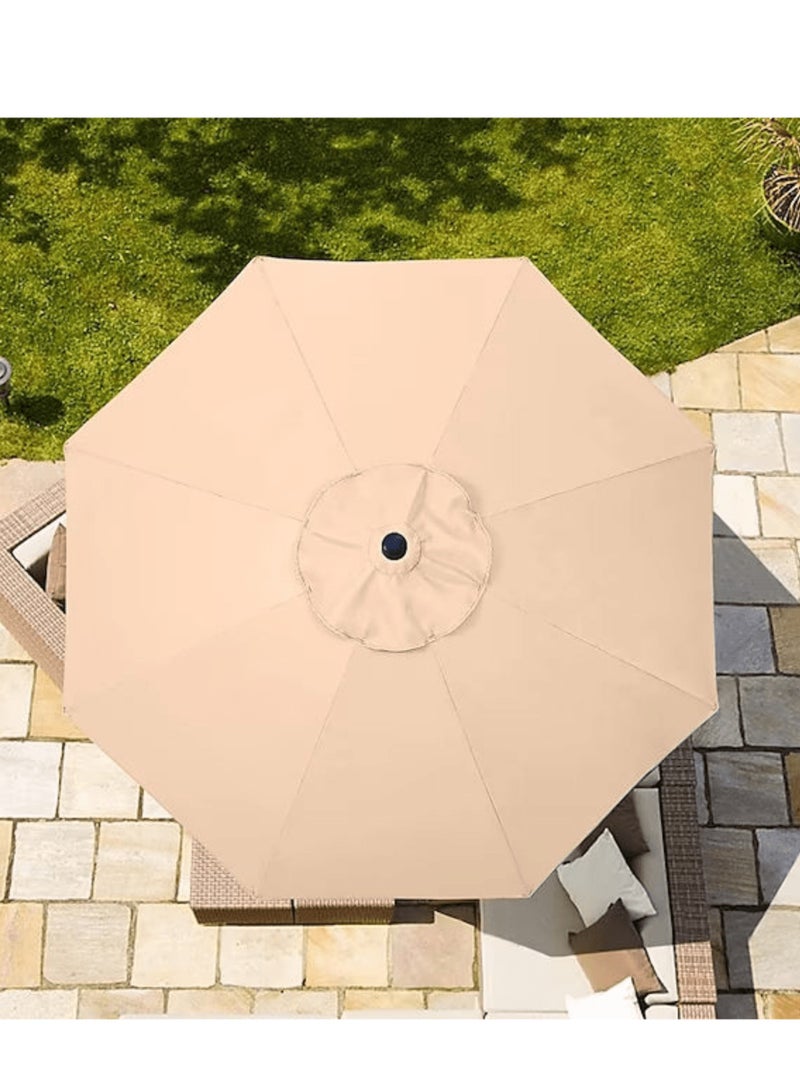 Wooden Twist Wooden Twist Velcro Round Outdoor Umbrella with Rotating Handle UV-Resistant Canopy for Patio & Garden Valet Parking  - Image 3