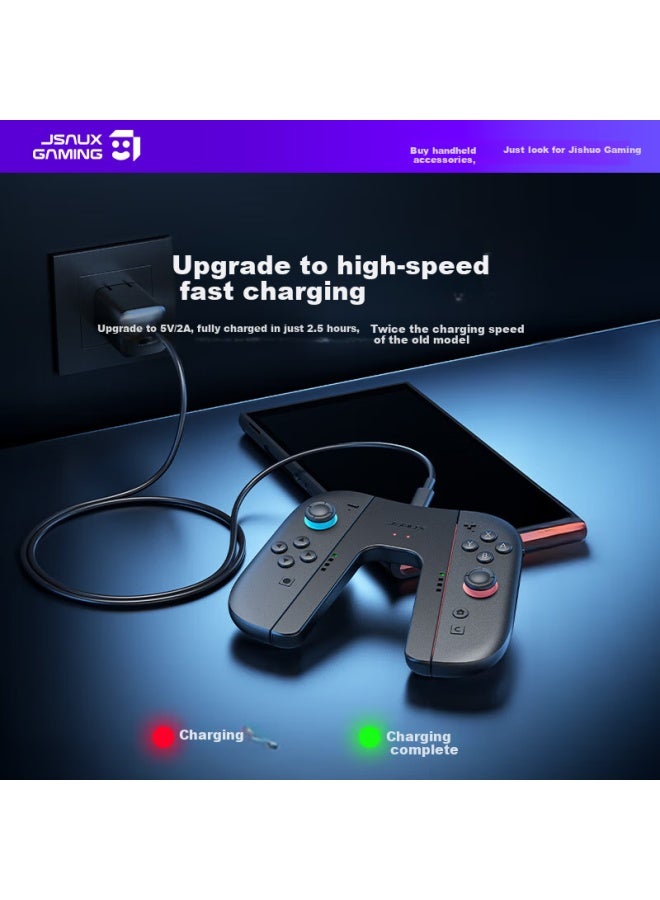 Jsaux Switch2 Controller Grip Charger Joy-Con Controller Charging Grip Magnetic Attachment Side Charging And Playing Without Harming The Controller Support For Ns2 With Shell Use - Image 3