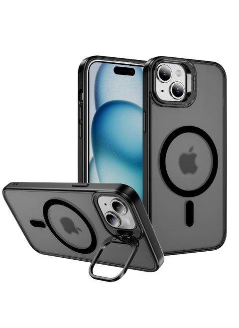 For iPhone 15 Plus Case Compatible with MagSafe Shock Proof -Grade Protective Case Built-in Stash Stand Phone Case Scratch-Resistant Back Cover Classic Series