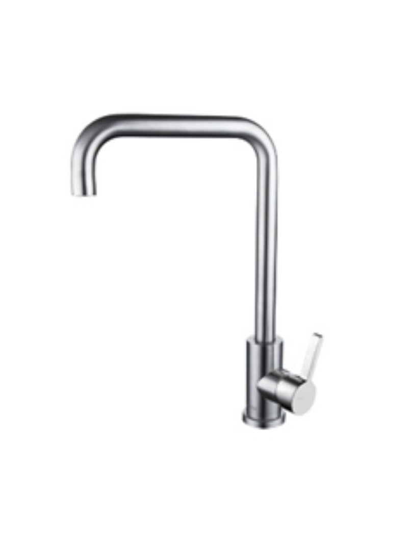Kitchen Faucet - SZF00208SC, Stainless Steel 304 Body & Handle, Chrome Finish, Ceramic Cartridge (500K Cycles), 360° Rotation, Single Hole Installation