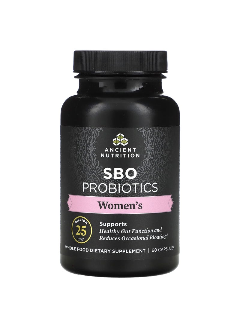Ancient Nutrition Women's SBO Probiotics, 25 Billion CFU, 60 Capsules