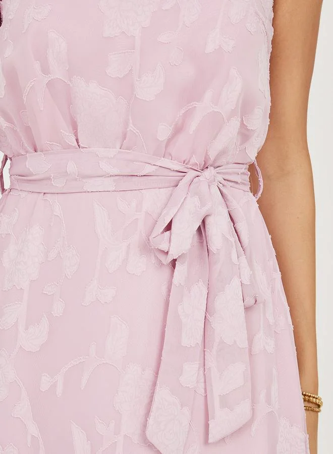 Styli One Sleeve Asymmetric Hem A-Line Maxi Dress