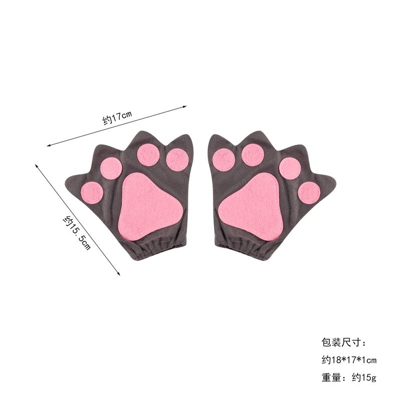 Cosplay Cartoon Claw Mittens dark gray gloves 
