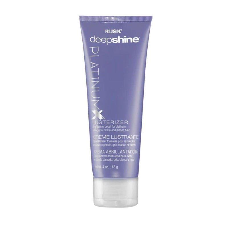 RUSK PlatinumX Lusterizer, Salon Formula Styling Cream to Boost Shine, Eliminate Brass, and Fight Frizz, 4 oz - Image 1